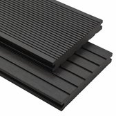 Terrasplanken met accessoires 10 m² 2,2 m massief HKC zwart