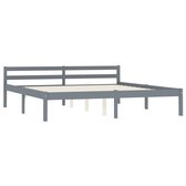 Bedframe massief grenenhout grijs 160x200 cm