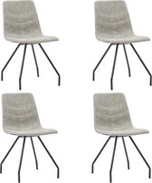 Eetkamerstoelen 4 st kunstleer grijs