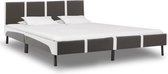 Bedframe kunstleer grijs en wit 180x200 cm