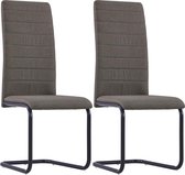 Eetkamerstoelen 2 st stof taupe