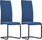 Eetkamerstoelen 2 st stof blauw