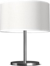 Home Sweet Home tafellamp Bling - tafellamp Mauro inclusief lampenkap - lampenkap 40/40/22cm - tafellamp hoogte 35.6 cm - geschikt voor E27 LED lamp - wit