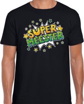 Super meester cadeau t-shirt zwart voor heren M