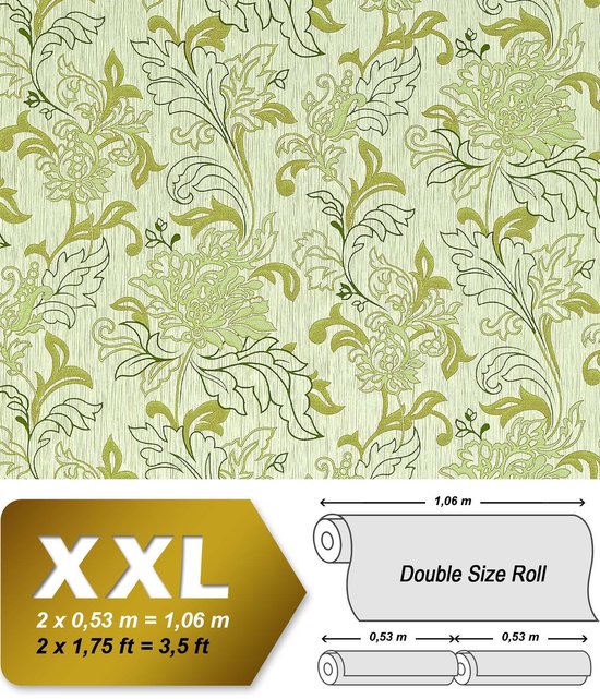 bibliotheek Walging schroef XXL bloemen behang EDEM 604-95 Vliesbehang floral motief design behangpapier  groen... | bol.com