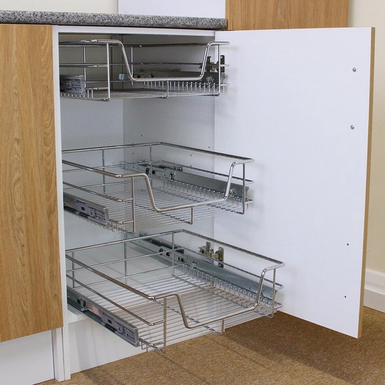Bol Com 5 X Kukoo Kitchen Pull Out Storage Baskets 600mm Wide Cabinet