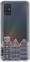 Casetastic Samsung Galaxy A51 (2020) Hoesje - Softcover Hoesje met Design - Amsterdam Canal Houses White Print