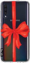 Casetastic Samsung Galaxy A50 (2019) Hoesje - Softcover Hoesje met Design - Christmas Ribbon Print