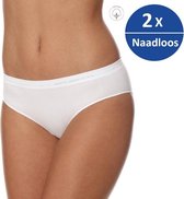 Brubeck Dames Ondergoed Hipster - Naadloos Elastisch katoen - 2 Pack - Wit - M