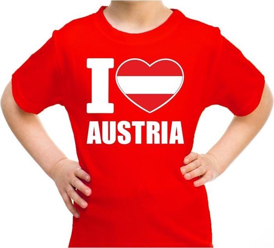 I love Austria t-shirt rood voor kids - Oostenrijks landen shirt - Oostenrijk supporters kleding 110/116