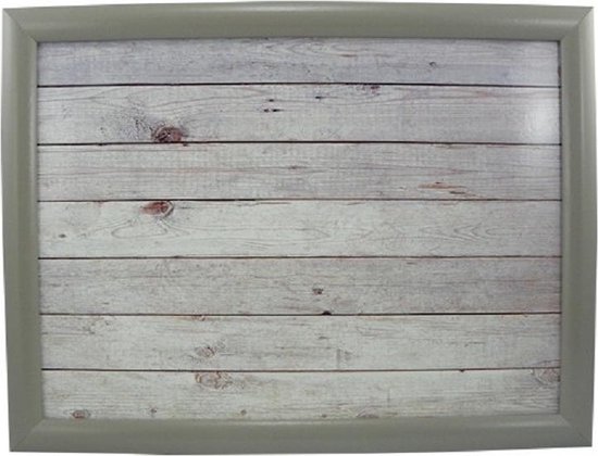 Schootkussen/laptray steigerhout print 43 x 33 cm - Schoottafel - Dienblad voor op schoot