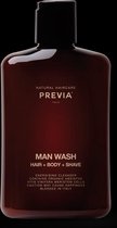 Previa Natural Haircare Gel Man Man Wash Hair + Body + Shave 250ml