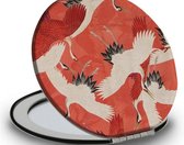 Reisspiegel - Make-up spiegel - Bekking & Blitz - Kunst - Museaal - Kimono - Kraanvogels - Woman haori with Red and White Cranes - Collection Rijksmuseum Amsterdam