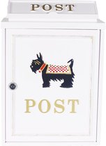 Brievenbus Postguard - klassieke wandbrievenbus - gietaluminium - wit
