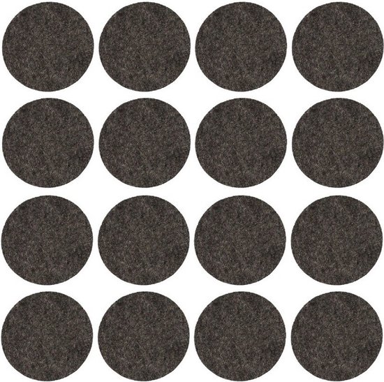 16x Zwarte ronde meubelviltjes/antislip noppen 2,6 cm - Beschermviltjes - Stoelviltjes - Vloerbeschermers - Meubelvilt - Viltglijders