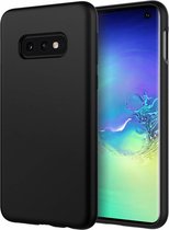 Siliconen case Samsung Galaxy S10e + gratis glazen Screenprotector - zwart