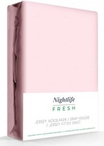 Nightlife Concept Jersey hoeslaken 150 gram 200x200/220 + 35 - 100% Katoen (stretch) - Roze