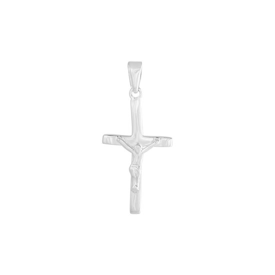 Lucardi Heren Zilveren heren hanger kruis Corpus - Hanger - 925 Zilver - Zilverkleurig