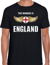 The winner is England / Engeland t-shirt zwart voor heren XL