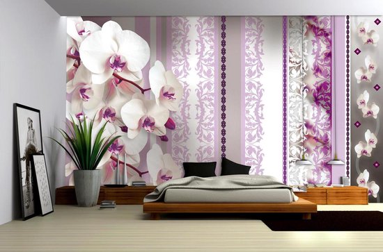 Flowers Floral Orchids Pattern Photo Wallcovering