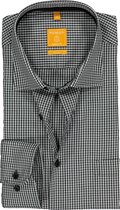 Redmond modern fit overhemd - zwart-wit geruit (contrast) - Strijkvriendelijk - Boordmaat: 39/40