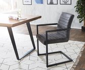 Keukenstoel Earnest antraciet Frame Metaal Zwart Cantilever Stoel
