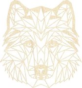 Husky Geometrisch Hout 50 x 53 cm Light wood - Honden - Wanddecoratie