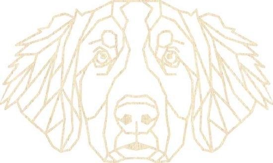Berner Sennen Geometrisch Hout 70 x 42 cm Light Wood - Honden - Wanddecoratie