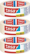 Set van 3x Afplaktape/schilderstape 30 mm x 25 m - Verf afplakband/tape - Maskeertape - Tesa Masking tape