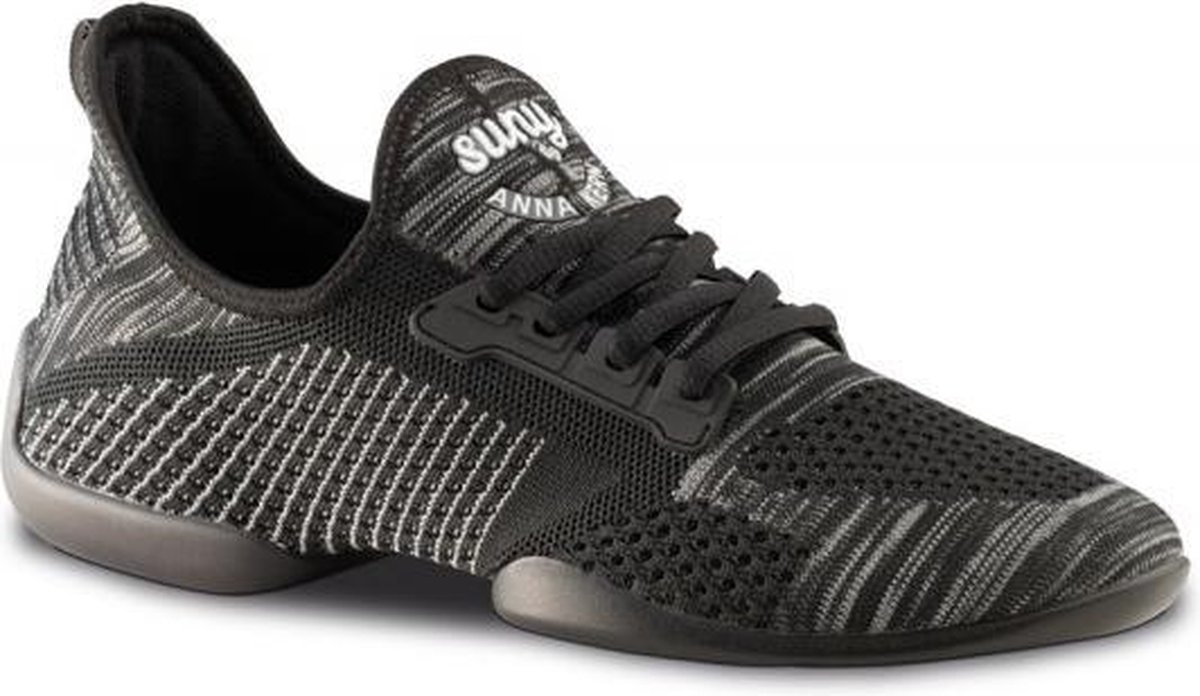 Danssneakers Heren Anna Kern Suny 4010 Pureflex - Splitzool - Sneaker Salsa, Stijldansen - Zwart/Grijs - Maat 44