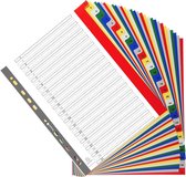20x Tabbladen met bedrukte tabs in gekleurde PP - 31 tabs - 1 tot 31 - A4 maxi, Geassorteerde felle kleuren