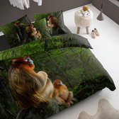 Damai Snub-nosed Monkey - Dekbedovertrek - 240x200/220 cm - Lits-jumeaux - Green