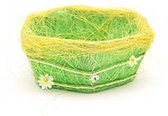 Décoration herbe panier vert hexagone - décoration de Pâques - panier de Pâques - Pâques - panier d'oeufs de Pâques