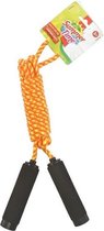 Springtouw geel/oranje 390 cm met foam handvatten - Buitenspeelgoed - Sportief speelgoed voor kinderen en volwassenen