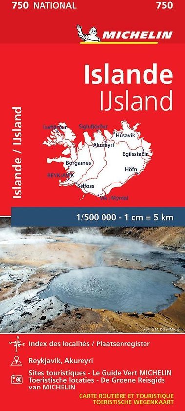 Nationale kaarten Michelin - Michelin Wegenkaart 750 IJsland