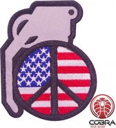 USA flag granaat geborduurde motiverende patch embleem met velcro