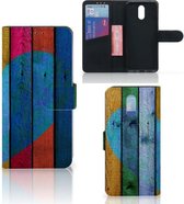 Smartphone Hoesje Nokia 2.3 Book Style Case Wood Heart