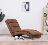 Chaise longue kunstsuéde bruin