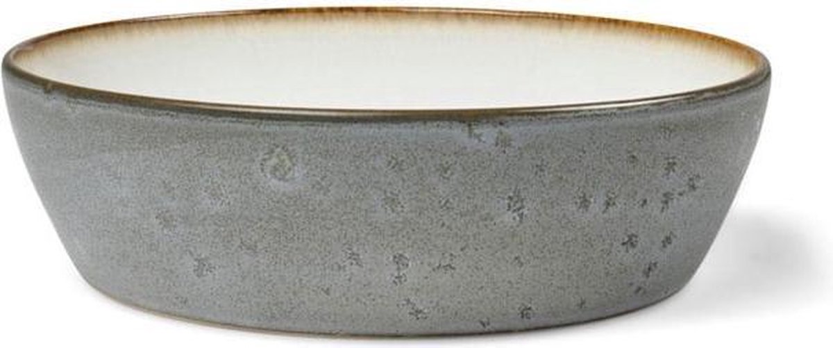 Bitz keramiek grijze soepkom met witte binnenkant