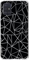 Casetastic Samsung Galaxy A51 (2020) Hoesje - Softcover Hoesje met Design - Abstraction Outline Print