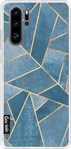 Casetastic Huawei P30 Pro Hoesje - Softcover Hoesje met Design - Dusk Blue Stone Print