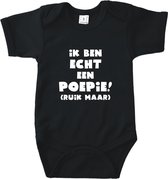 Baby rompertje Ik ben het echt | Korte mouw 62/68 zwart