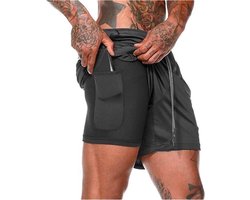 MW® - Sportbroek Heren - Sportkleding Heren - Fitnessbroek - Hardloopbroek - Shorts Heren - Zwart S