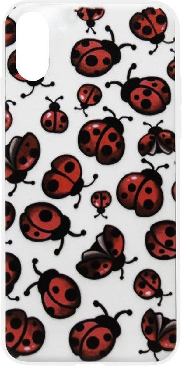ADEL Siliconen Back Cover Softcase Hoesje Geschikt voor iPhone XS/ X - Lieveheersbeestjes Klein