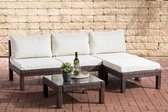 Clp Fiji - Loungeset - 1,25 mm Poly-rotan - Bruin gemêleerd - Overtrek Wit