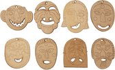 Maskers, afm 5,5-7 cm, dikte 4 mm, 24 stuks, MDF