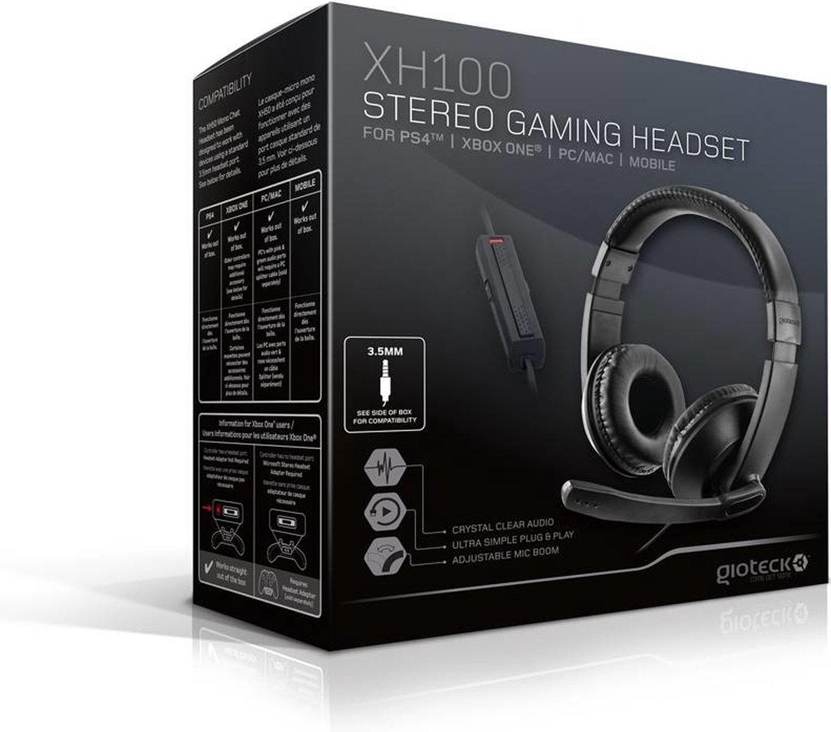 Gioteck XH-100 - Gaming Headset - PS4 + Xbox One + PC + MAC