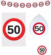 50 jaar verkeersbord versiering basis set - 50ste verjaardag decoratie