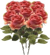 10x Rose Roos steelbloem 45 cm - Kunstbloemen
