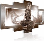 Peinture - Musing Buddha, 5 panneaux, impression premium sur toile